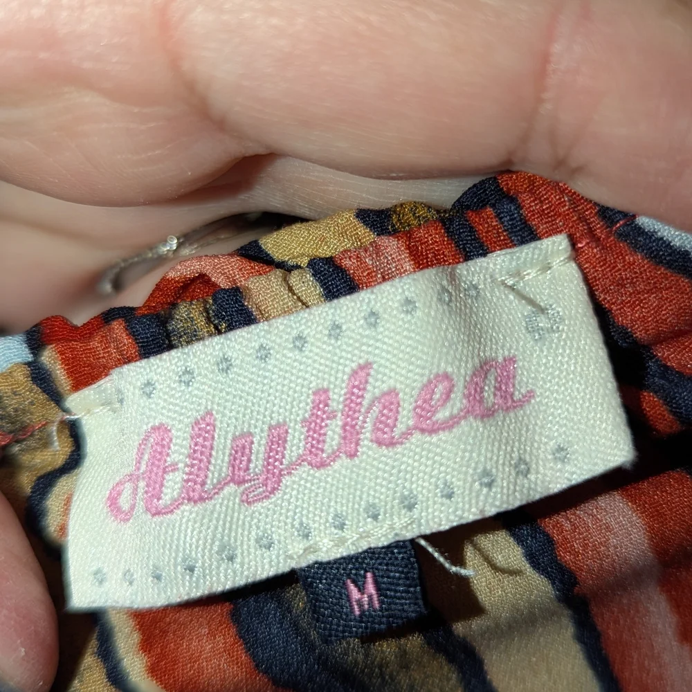Alythea‎ Striped Multicolor Off-Shoulder Top - Picture 7 of 10